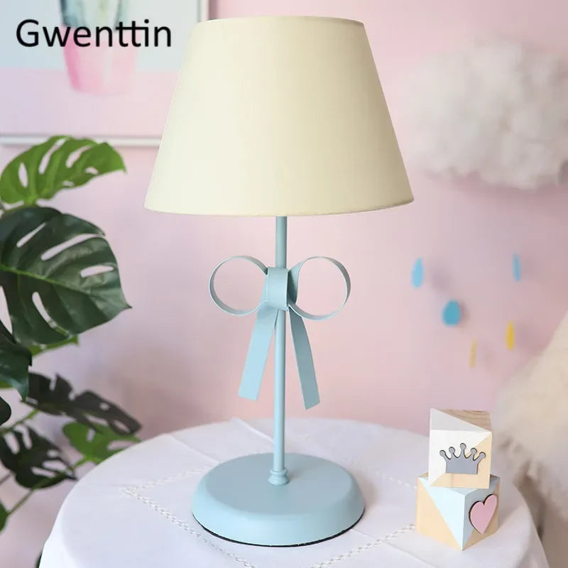lampe de bureau moderne à nœud papillon pour chambre décorative
