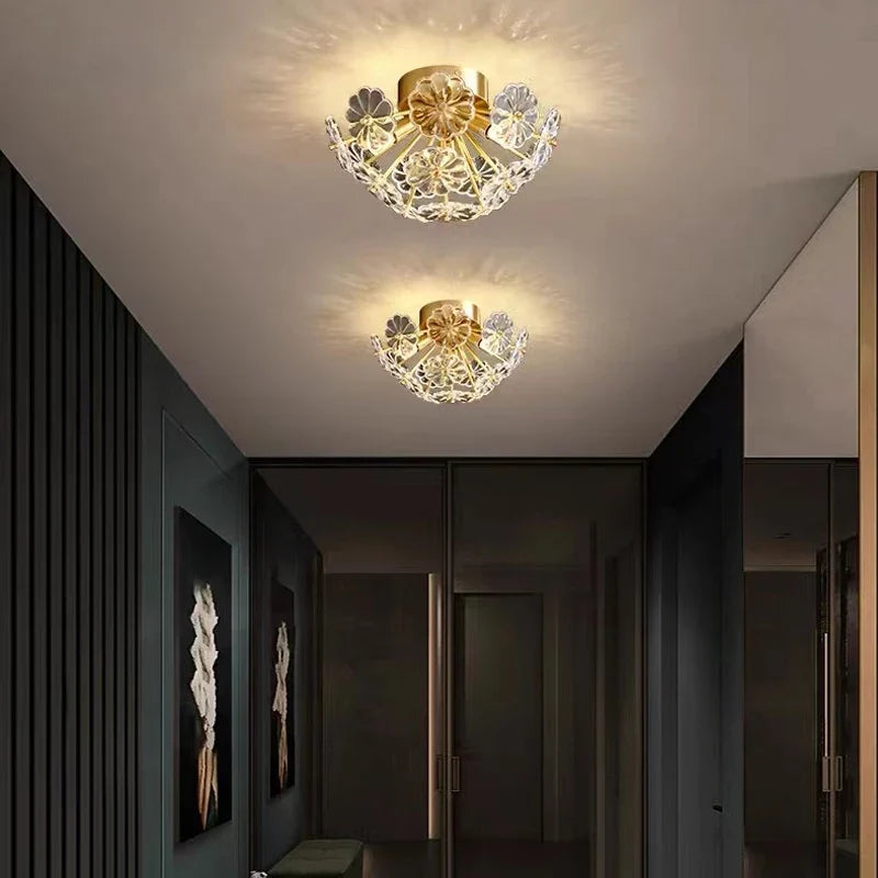 plafonnier en verre cristal luxe design nordique pour intérieur moderne