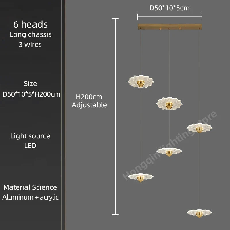 lustre moderne à led pour éclairage intérieur décoratif