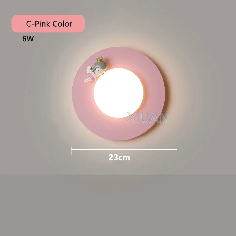 applique murale princesse design rond sans câblage à piles