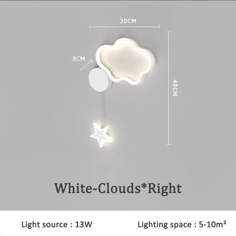 applique murale nuage et lune pour chambre d'enfant