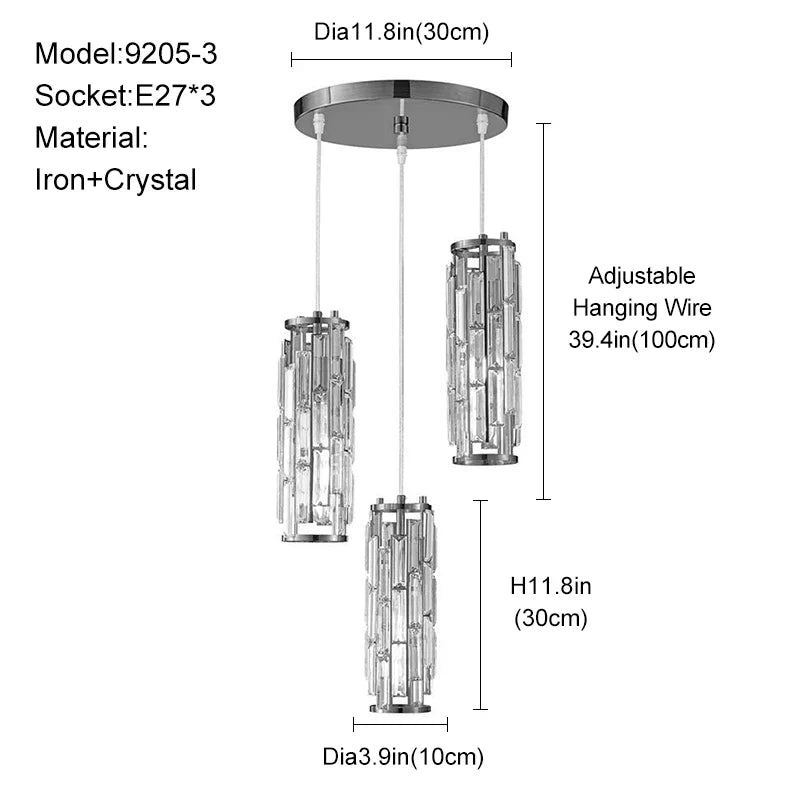 lustre en cristal moderne pour éclairage intérieur élégant