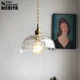 suspension en cuivre et verre pour restaurant vintage
