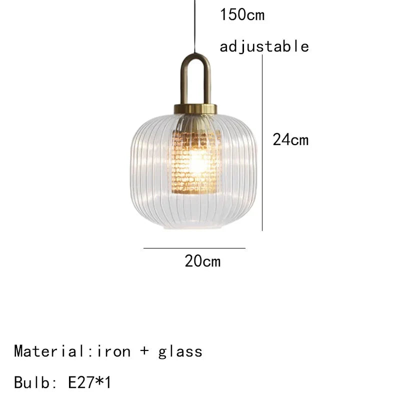 suspension moderne en verre pour café