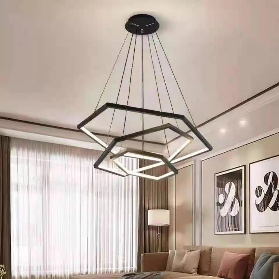 lustre hexagone led simple moderne luxe suspension