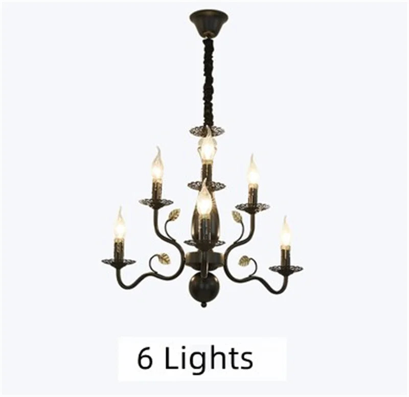 lustre rétro en fer forgé style campagnard américain classique