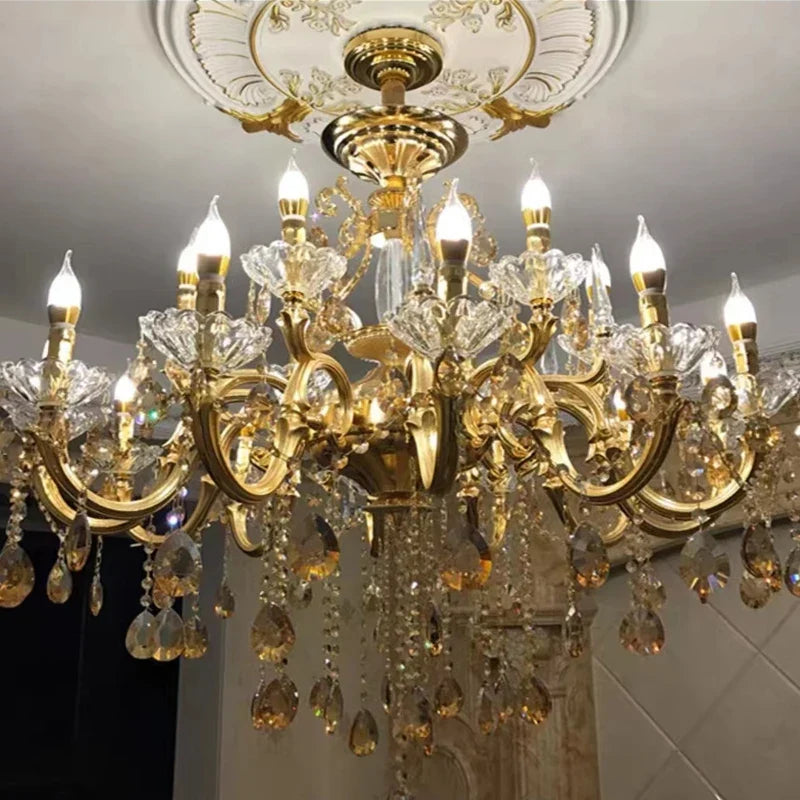 lustre en cristal moderne avec éclairage LED suspendu