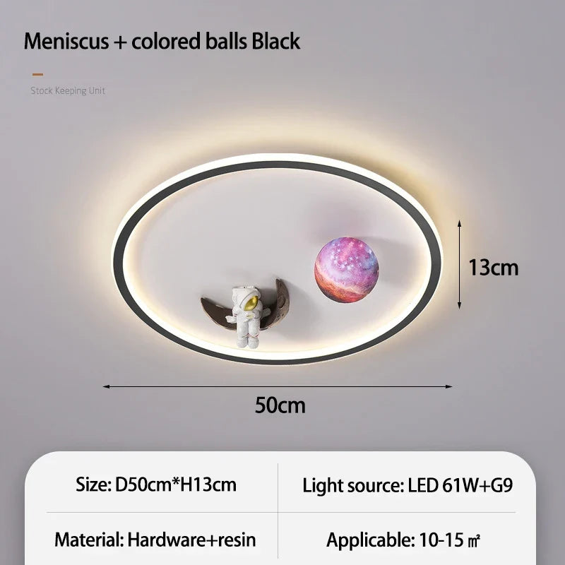SANDYHA moderne espace planète plafonnier lampe de dessin animé chambre d'enfants Lampa Sufitowa Techo Plafonnier lampara Colgantes Para