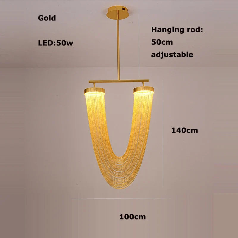 lustre vintage américain 2022 led suspension chrome or
