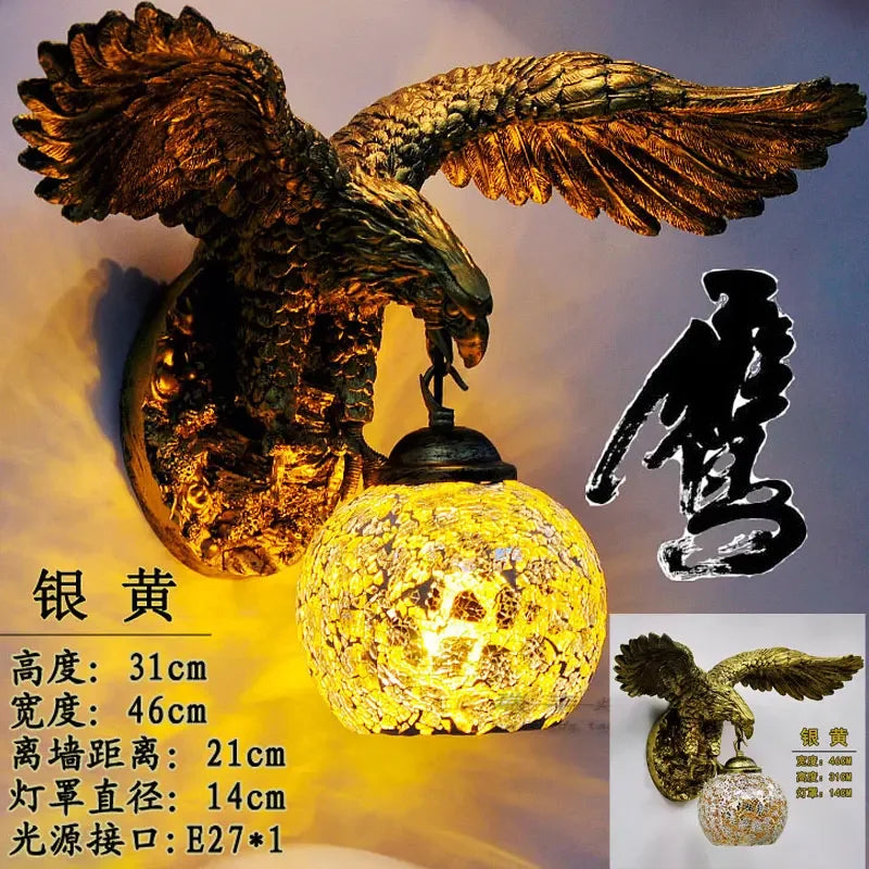 applique murale eagle décoration rétro bohème lumineuse artistique