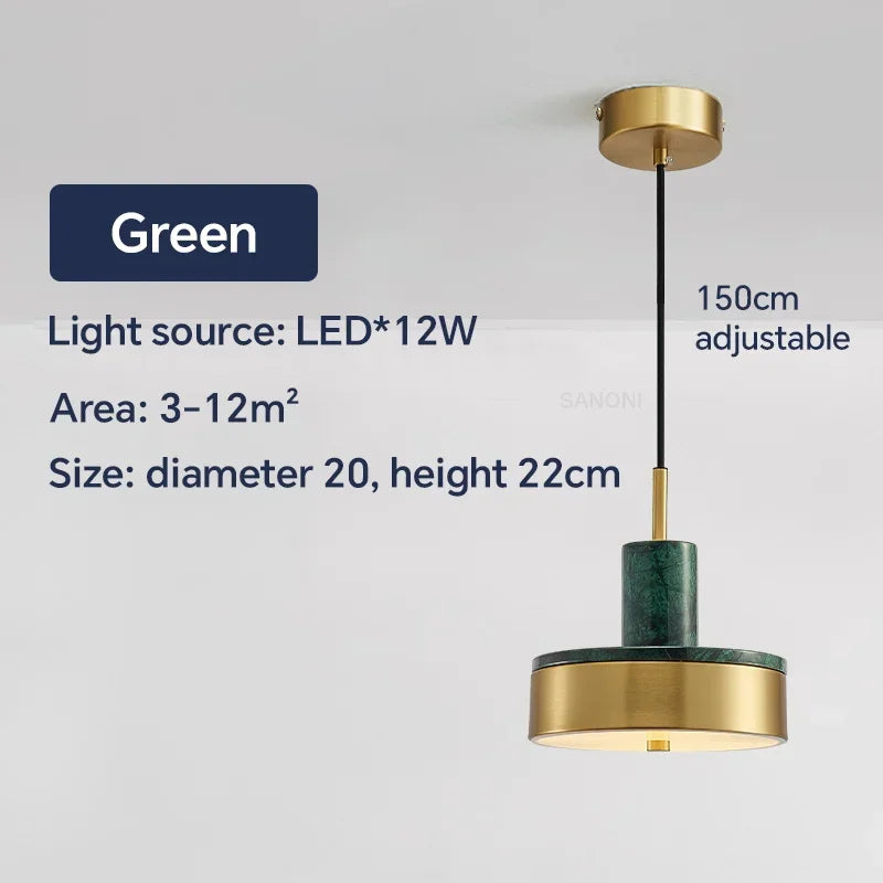 suspension nordique en marbre et cuivre design moderne