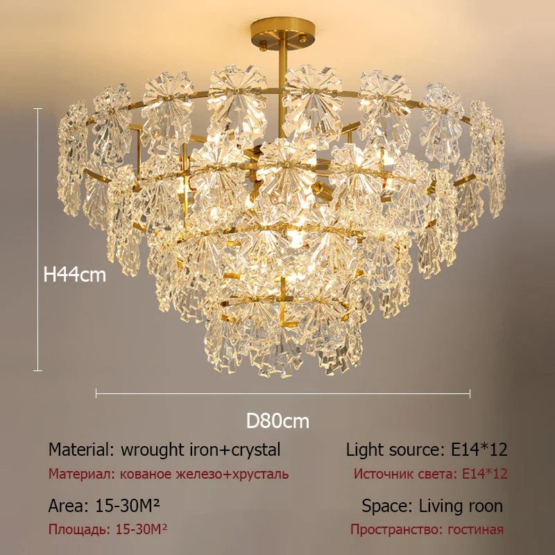 lustre moderne en cristal avec fleurs luminaire suspendu
