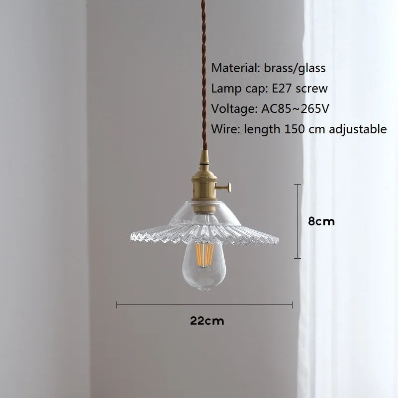 suspension vintage nordique en verre et laiton