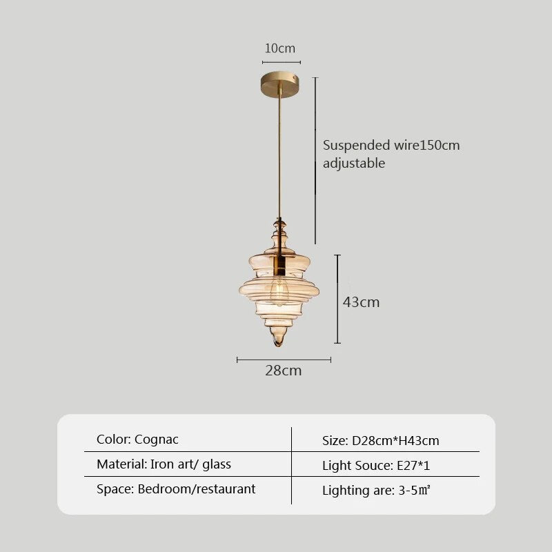 Suspension en verre de style industriel