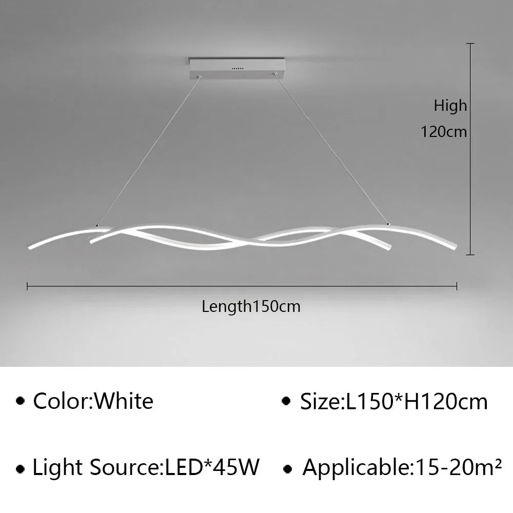 suspension moderne à led pour décoration intérieure élégante