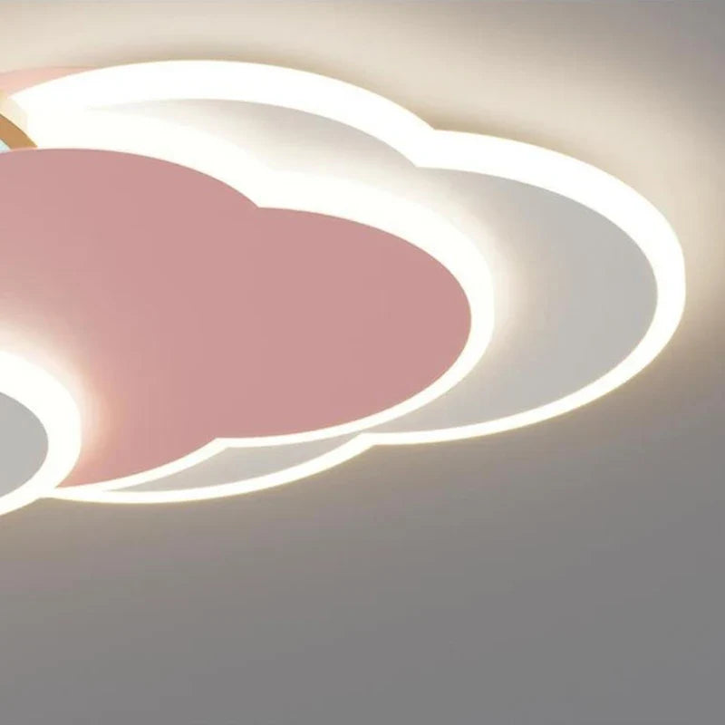plafonnier nuage arc-en-ciel romantique pour princesse avec télécommande en option