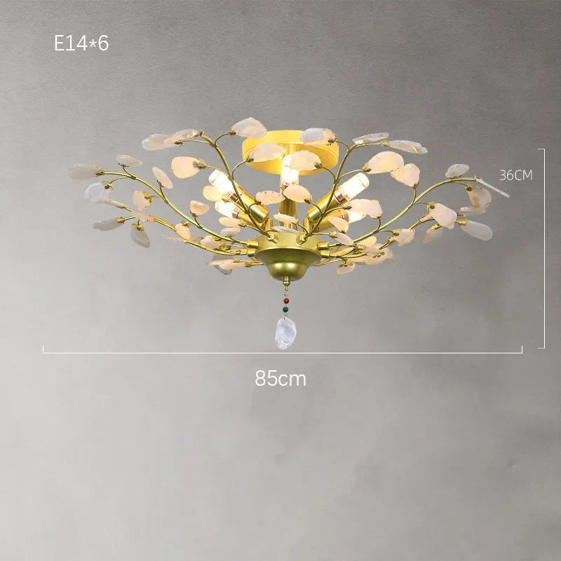 lustre led en agate naturelle idéal pour décoration romantique