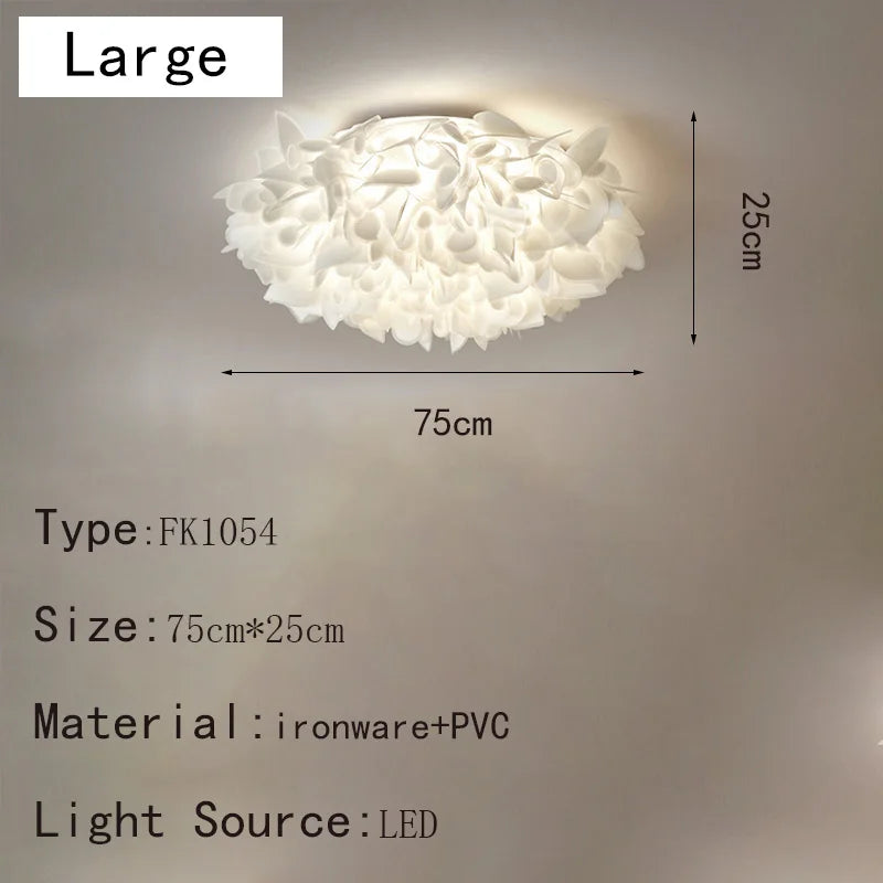 plafonnier led fleur romantique dimmable avec télécommande pvc