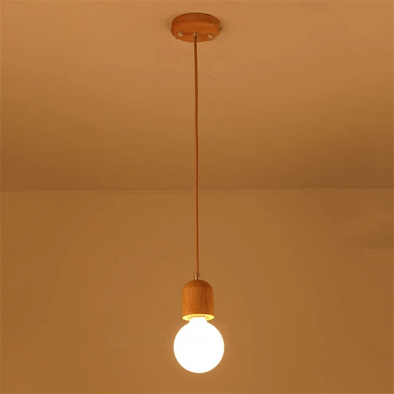 suspension vintage en bois de chêne design moderne