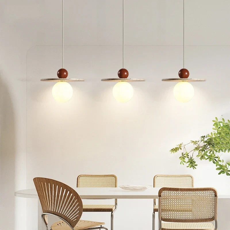 High Quality Cave Stone Hanging Light Glass Ball Ceiling Pendant Lamp Suspension Chandelier for Kitchen Island  Bedroom