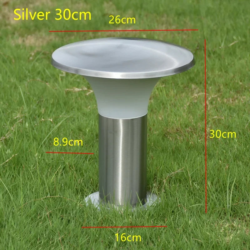 lampe de jardin ronde à led en acier inoxydable pour éclairage extérieur