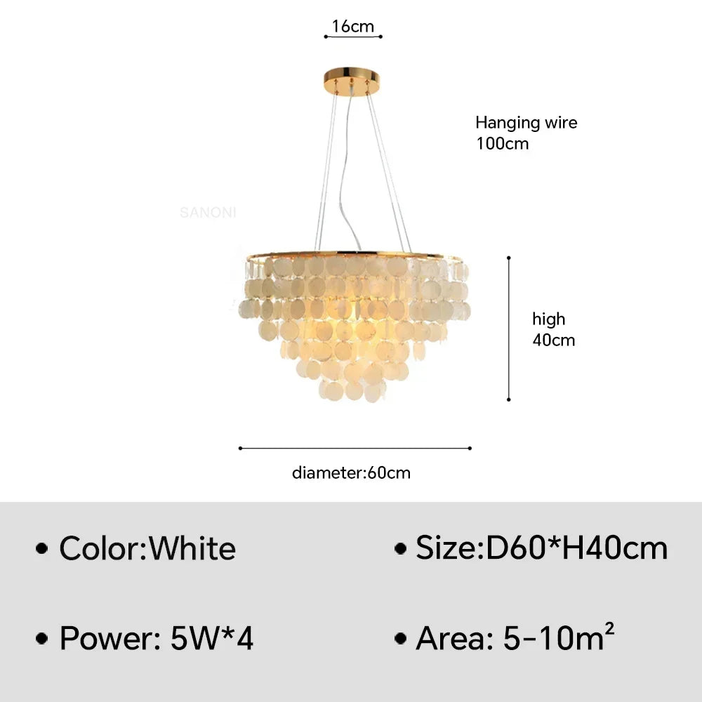 lustre moderne en coquillage design créatif pour intérieur élégant