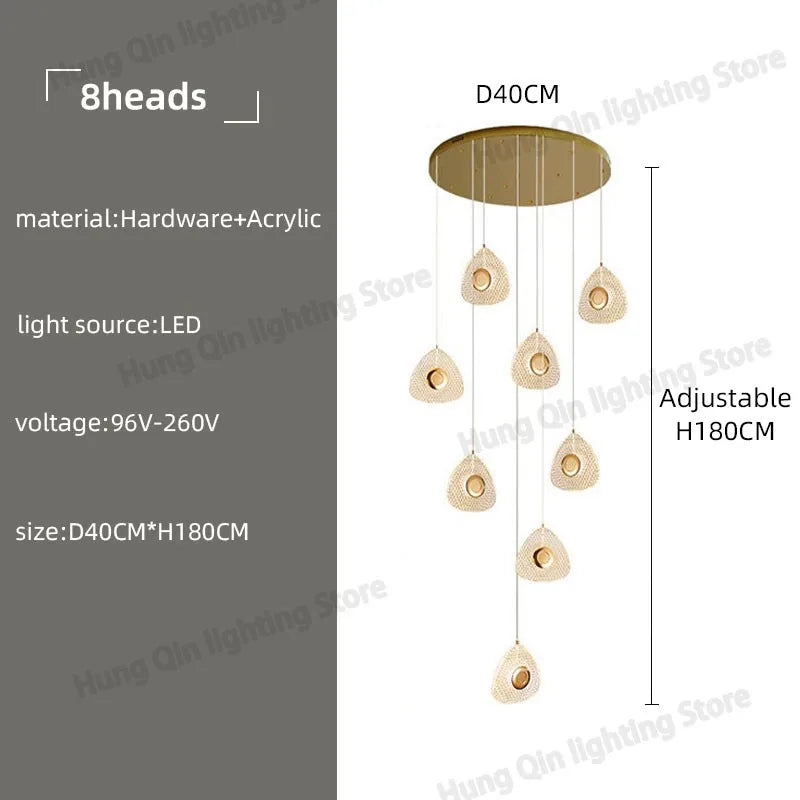 suspension design en acrylique pour intérieur moderne et loft