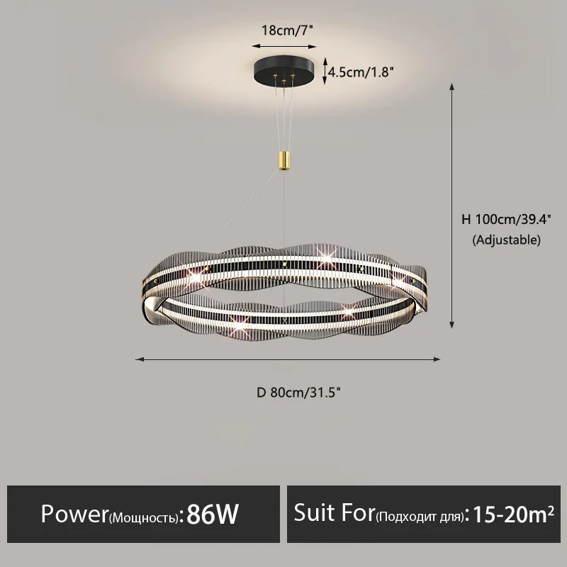 lustre moderne design pour salon et restaurant suspension