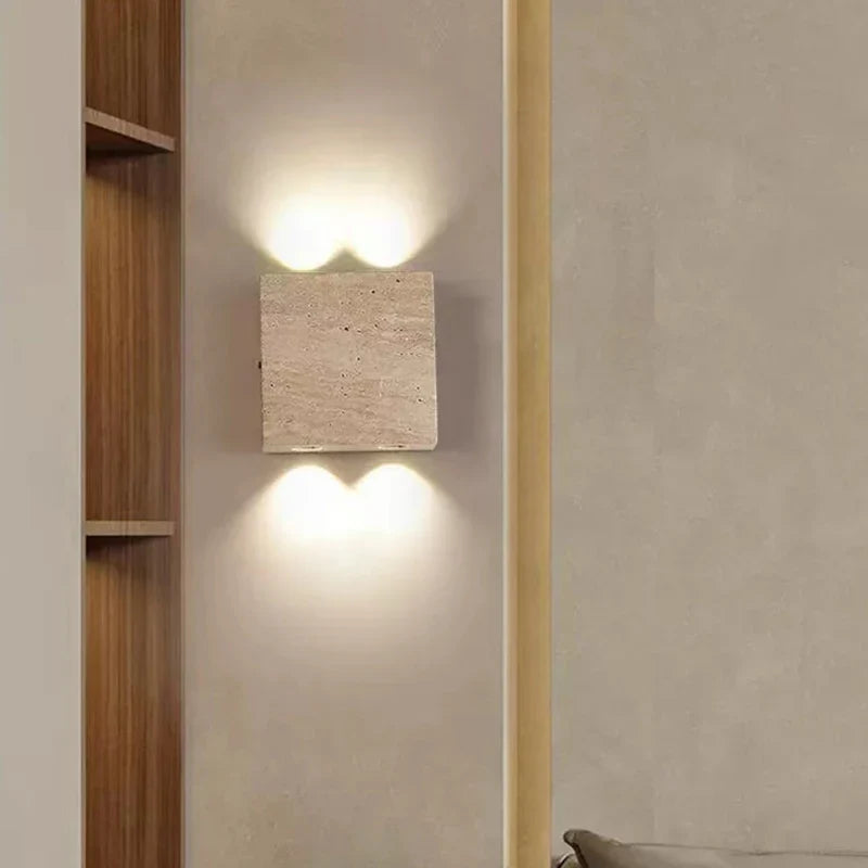 applique murale led en pierre naturelle 3000k lampe d'ambiance
