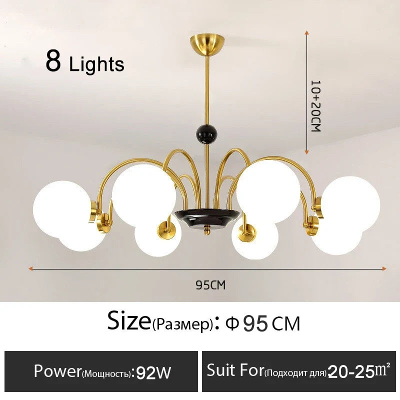 lustre nordique moderne en chrome avec éclairage led
