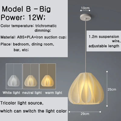 lustre moderne simple impression 3d créative à trois extrémités