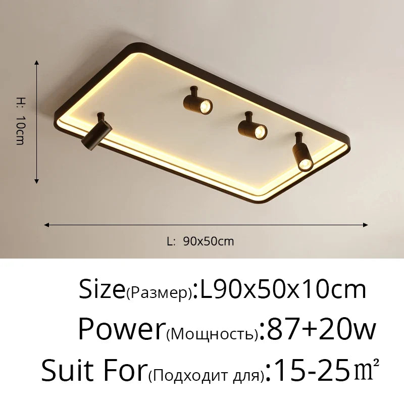 2023 New Modern LED Ceiling Lights For Living Room Bedroom Indoor Round Square Rectangle Lamp Surface Mounted Lighting AC85-260V