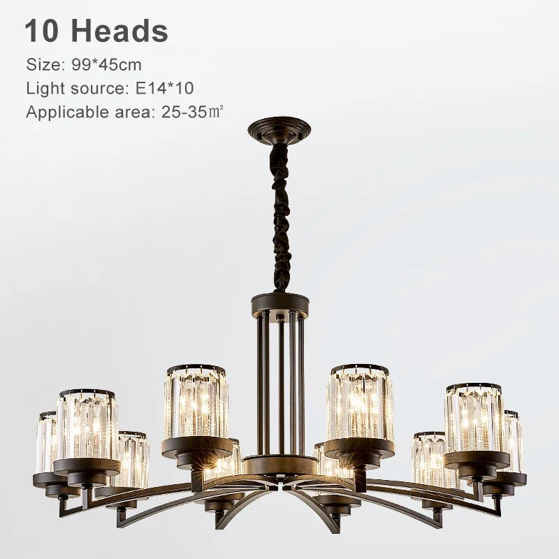 lustre en cristal rétro américain design chic pour décoration intérieure