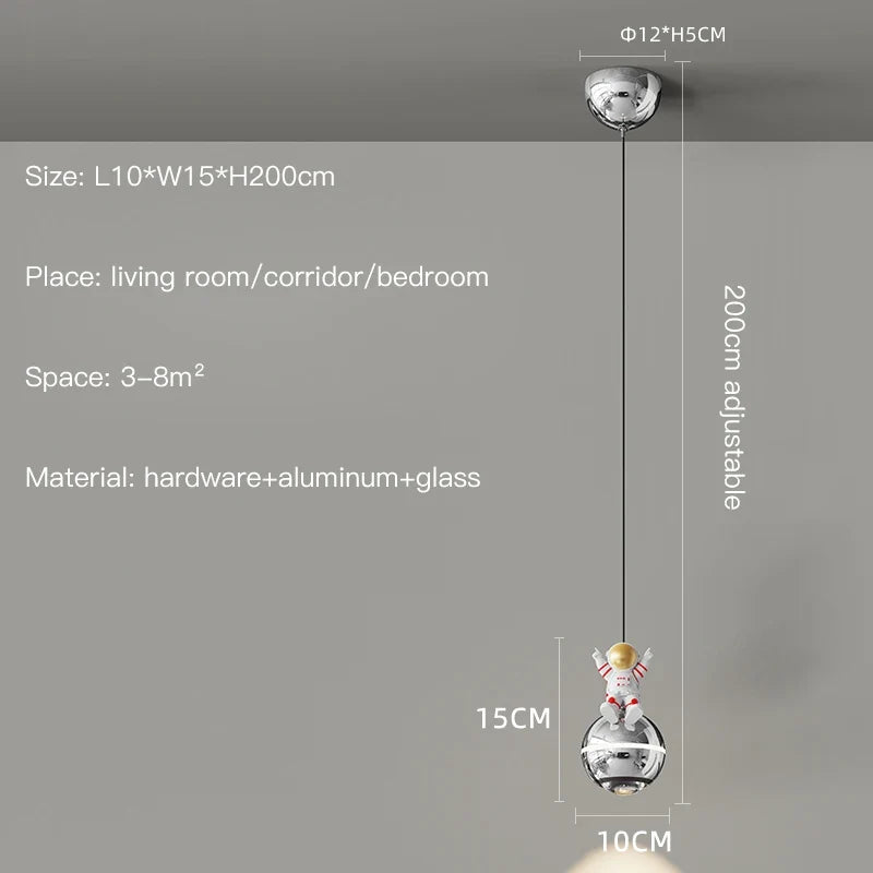 lustre moderne led design astronaute petites suspension