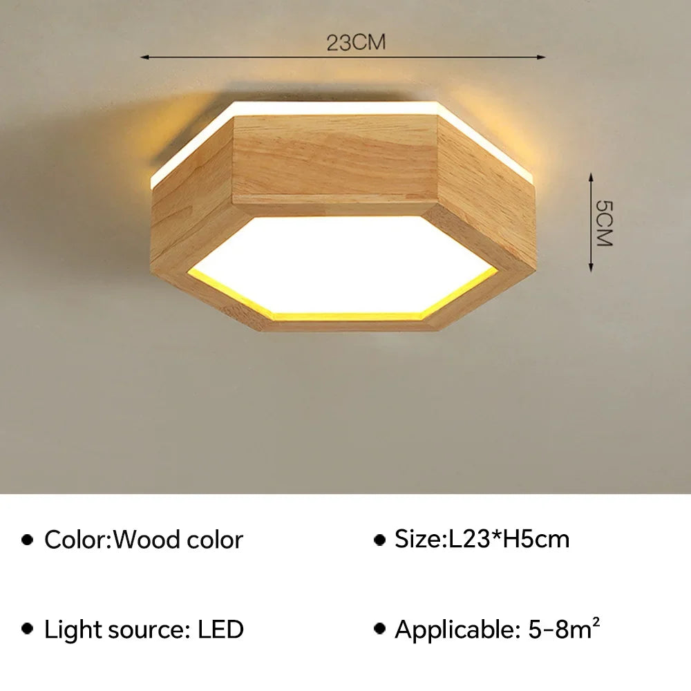 plafonnier led en bois pour décoration intérieure moderne