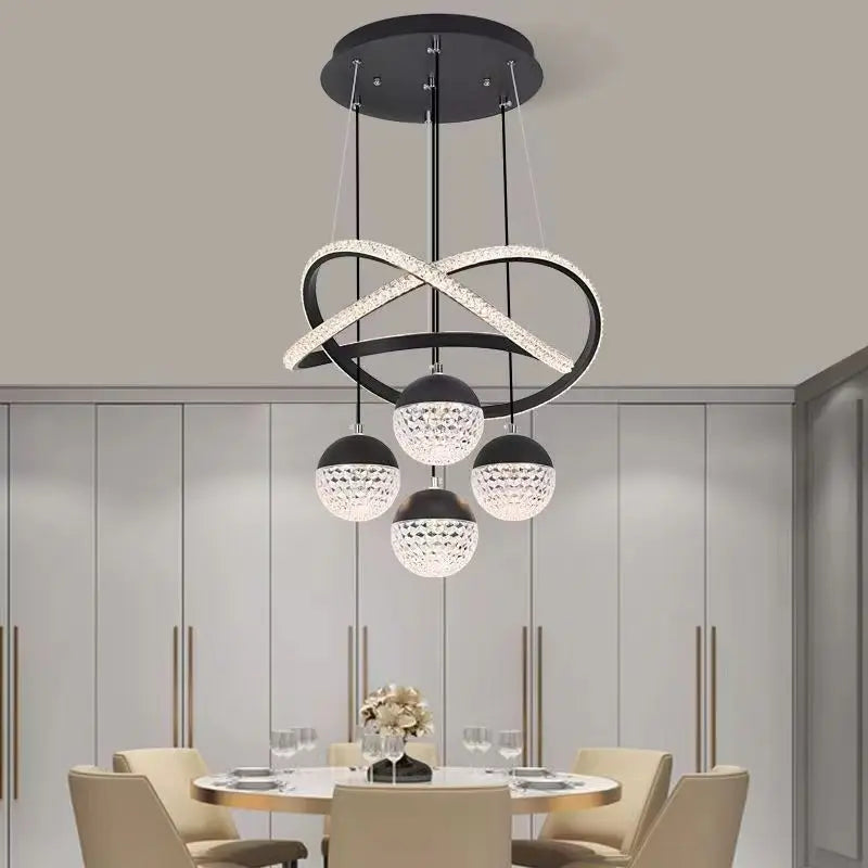 lustre moderne en led pour décoration intérieure élégante et luxueuse