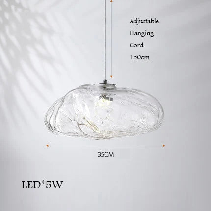 lustre en verre design créatif nuage luminaire décoratif intérieur