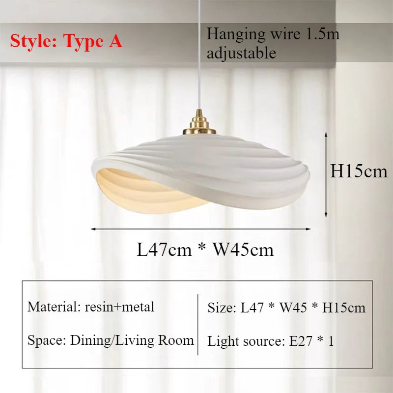lustre suspendu nordique en résine pour décoration intérieure