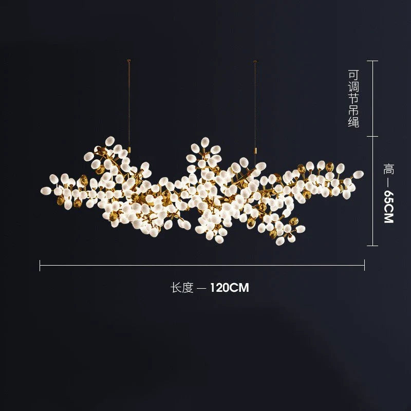 lustre moderne en or en forme de raisin pour intérieur élégant
