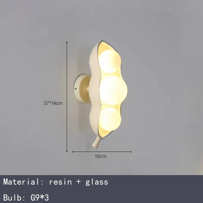 lustre en verre à pois créatifs avec éclairage en résine