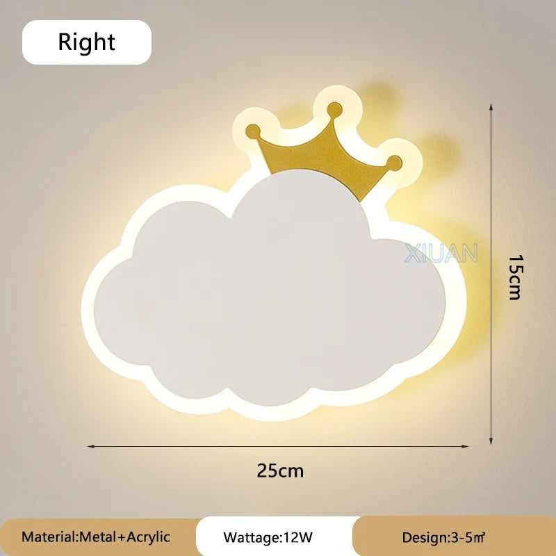 applique murale décorative en forme de nuage pour enfants