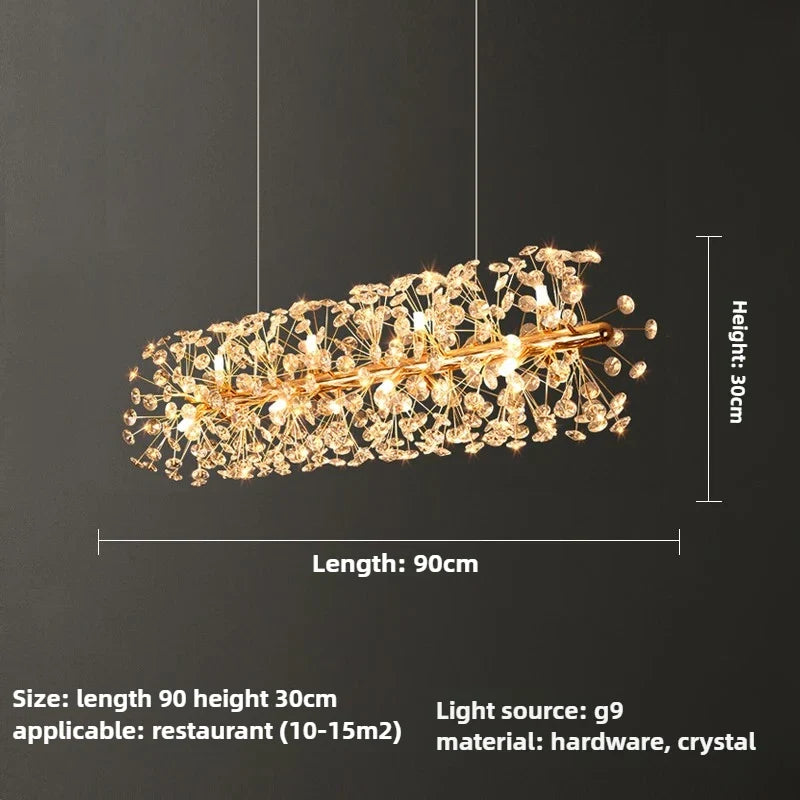 lustre en cristal moderne en forme de pissenlit créatif et atmosphérique