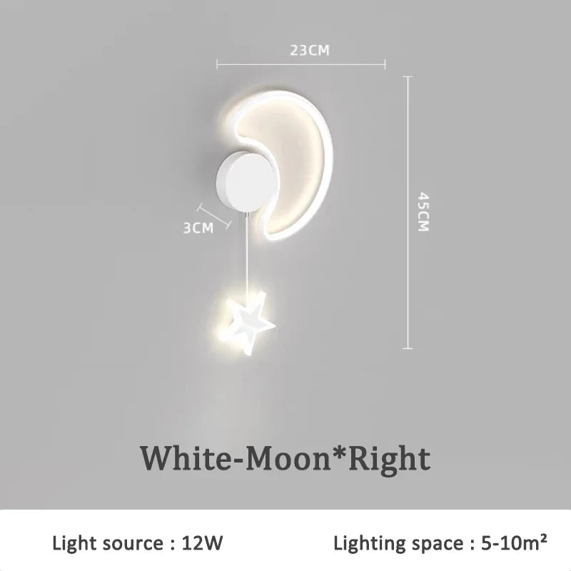 applique murale créative étoiles lune et nuages pour enfants