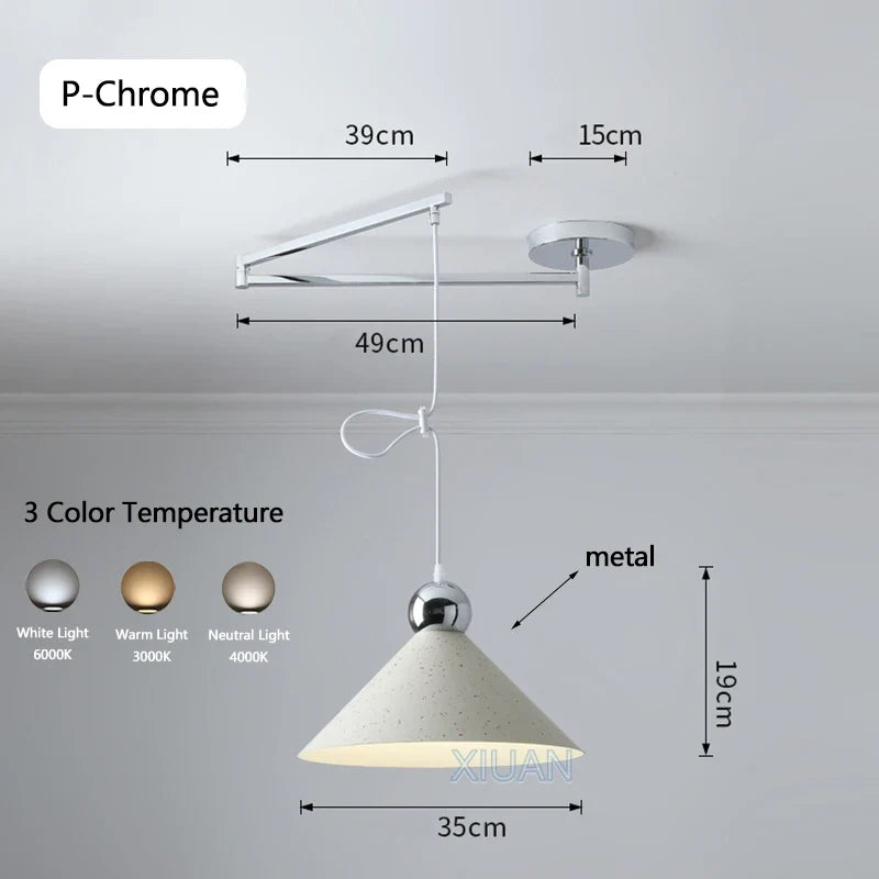 lustre led avec bras réglable pour bar et restaurant