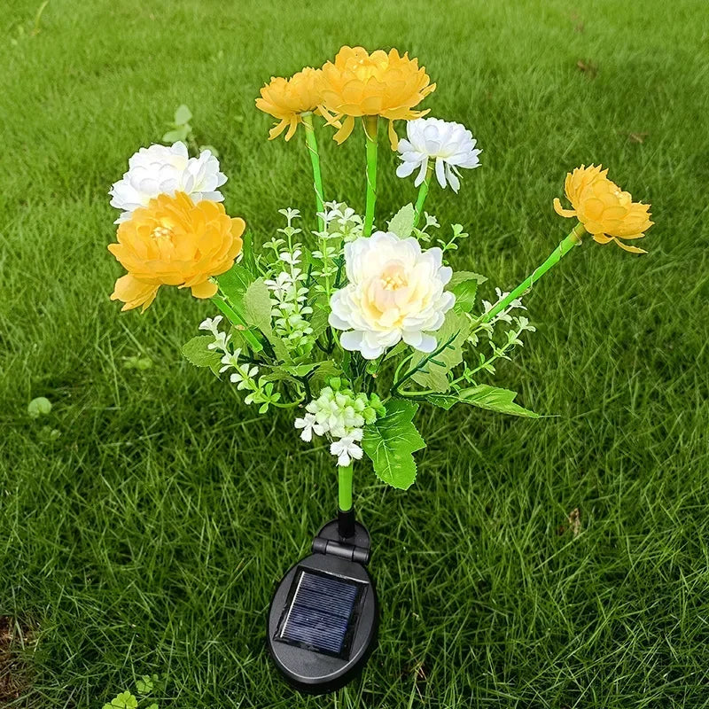 éclairage solaire en forme de rose pour jardin extérieur