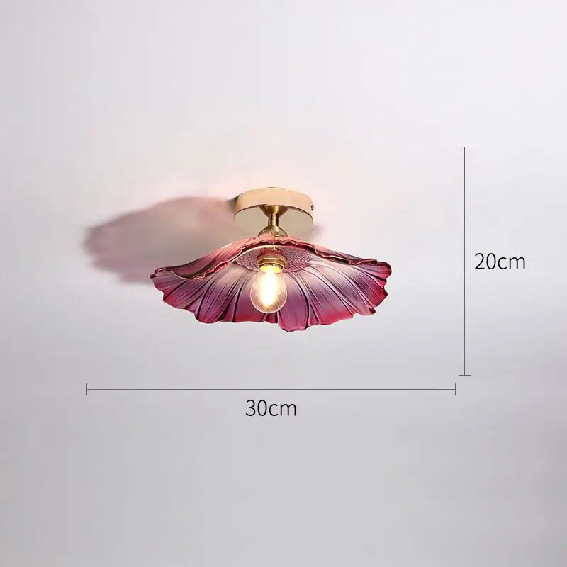 suspension led nordique en verre laiton forme de fleur