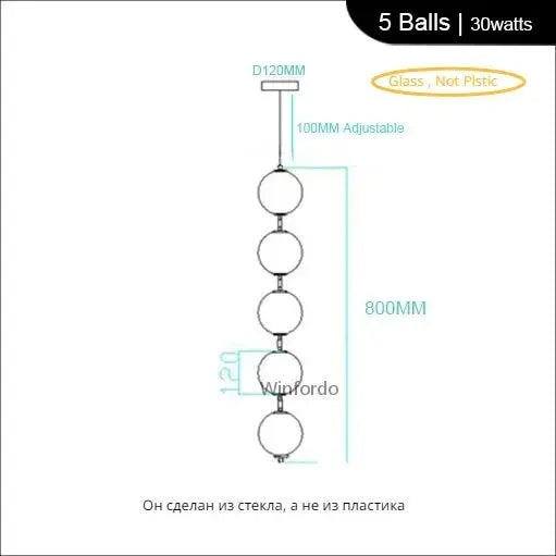 suspension moderne en verre design avec lumière led