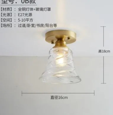 plafonnier led nordique vintage en verre pour intérieur moderne