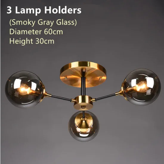 lustre moderne en verre boule pour un éclairage élégant