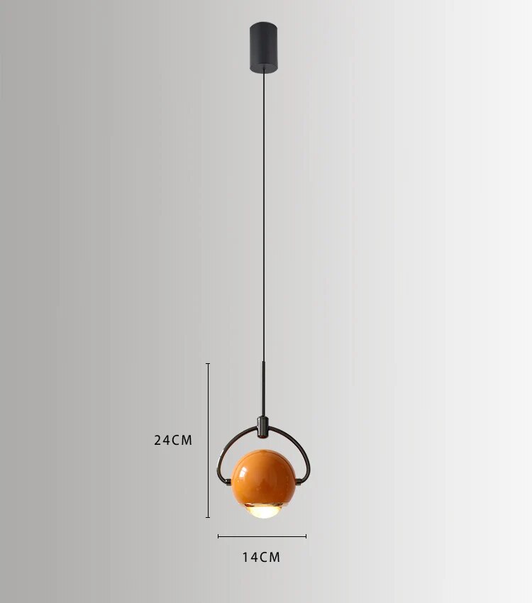 Suspension design boule accrochée LED